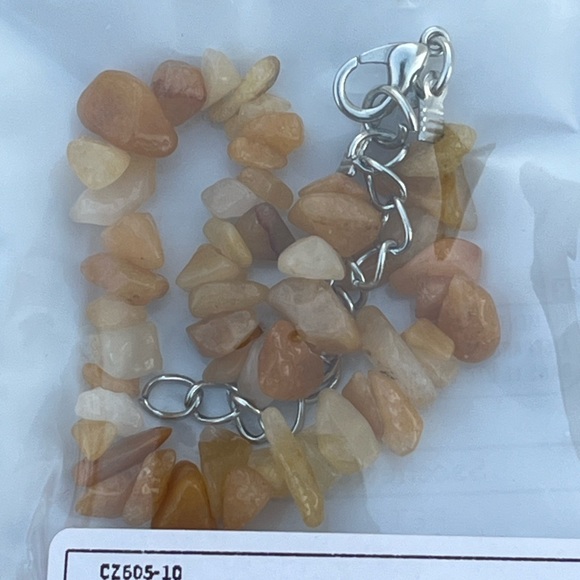 NEW Womens Orange Crystal Natural Stone Bracelet - Picture 3 of 3